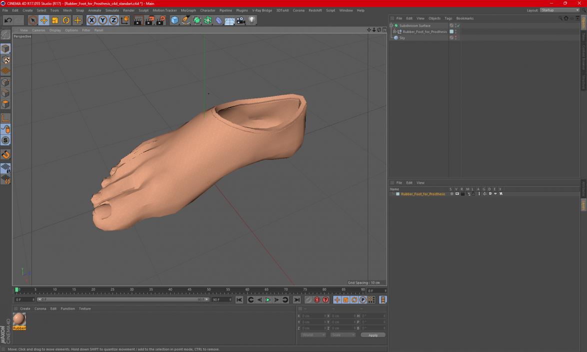 3D Rubber Foot for Prosthesis