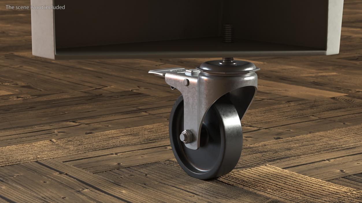 3D Swivel Threaded Stem Caster with Brake model