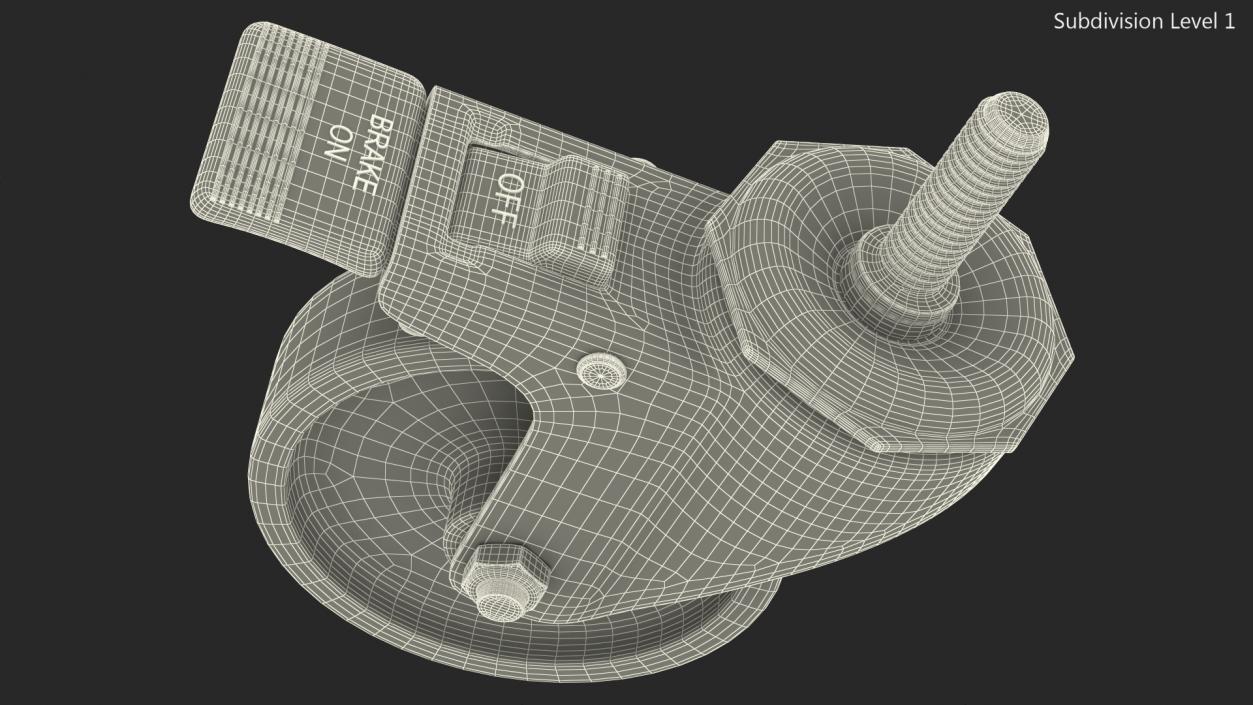 3D Swivel Threaded Stem Caster with Brake model