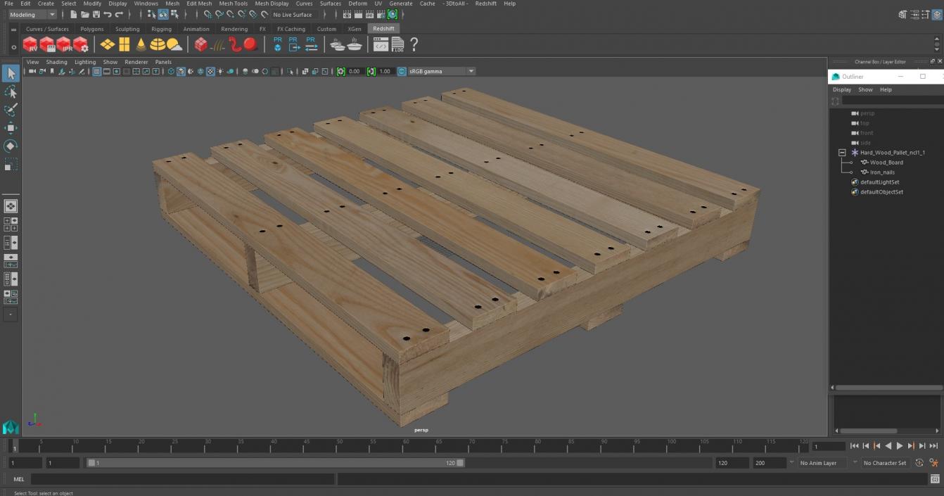 3D Hard Wood Pallet