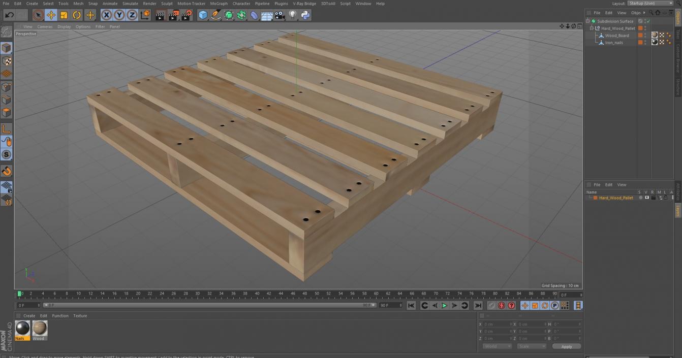 3D Hard Wood Pallet