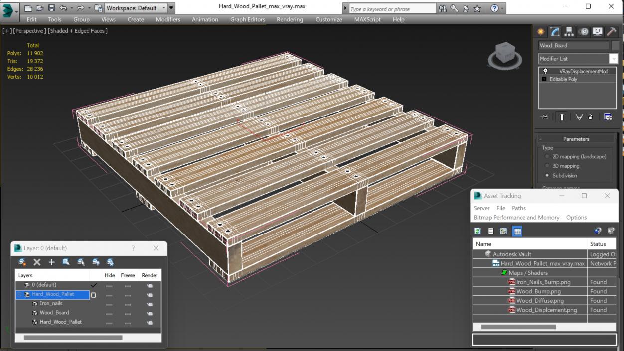 3D Hard Wood Pallet