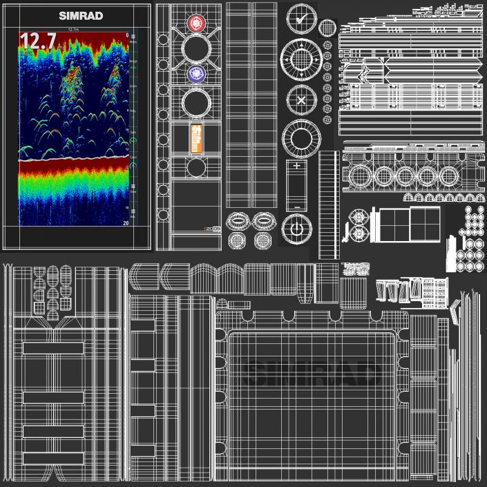 3D model Simrad S2009 Fish Finder Sonar