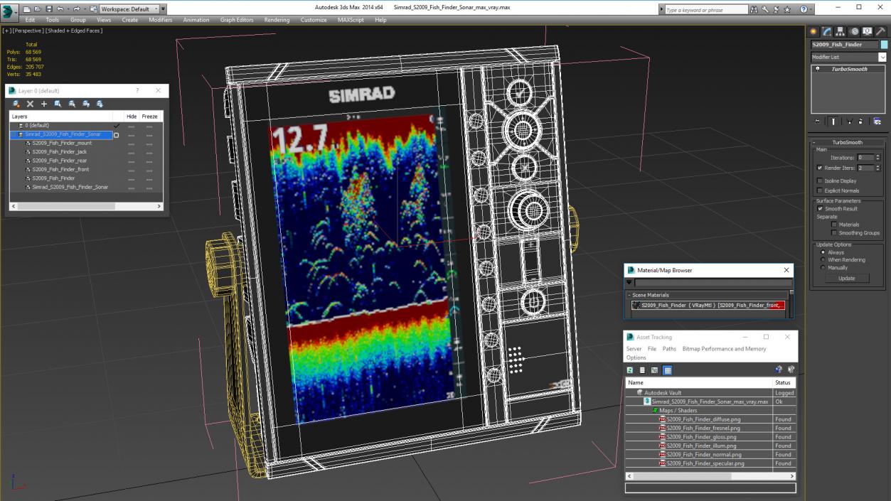 3D model Simrad S2009 Fish Finder Sonar