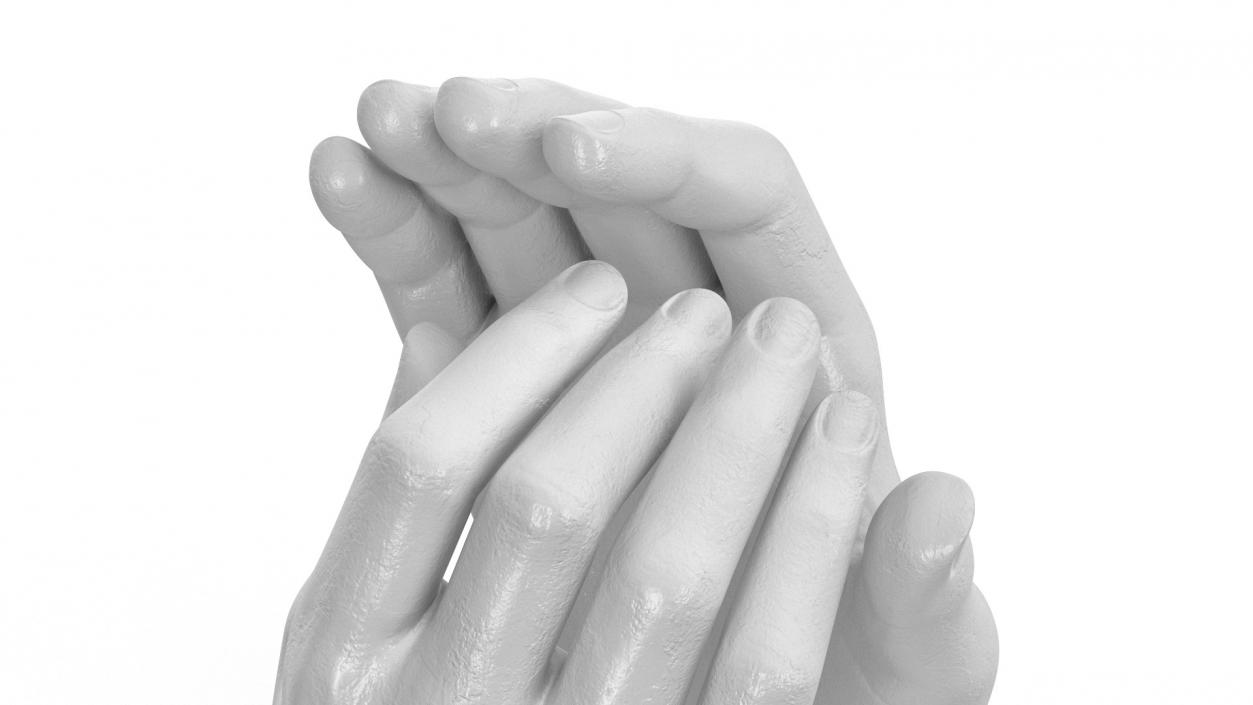 3D Hands Sculpture White