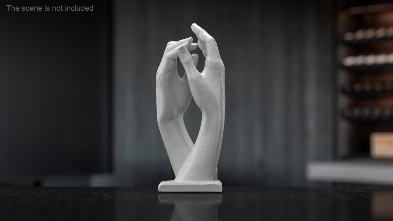 3D Hands Sculpture White