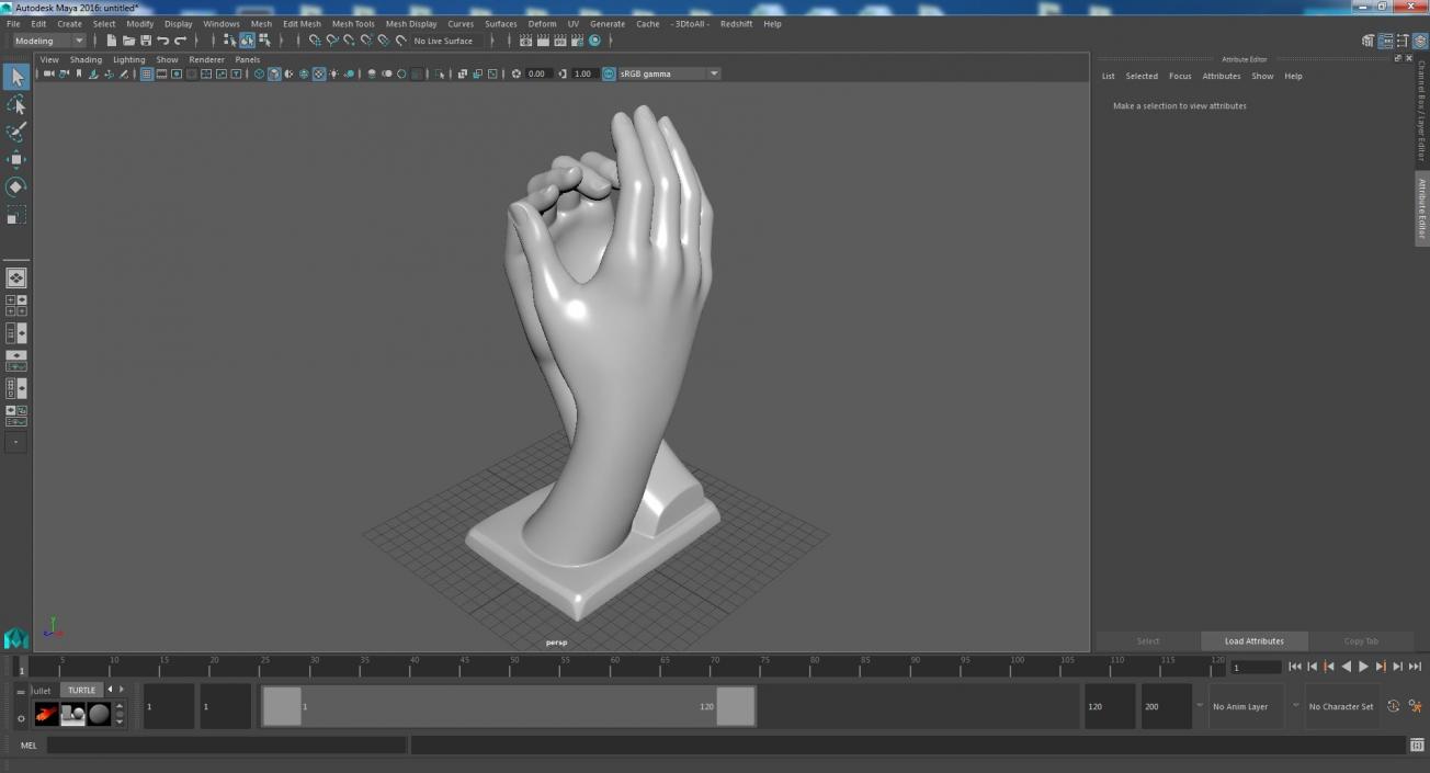 3D Hands Sculpture White