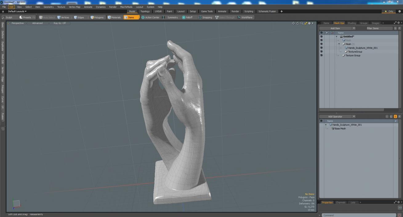 3D Hands Sculpture White