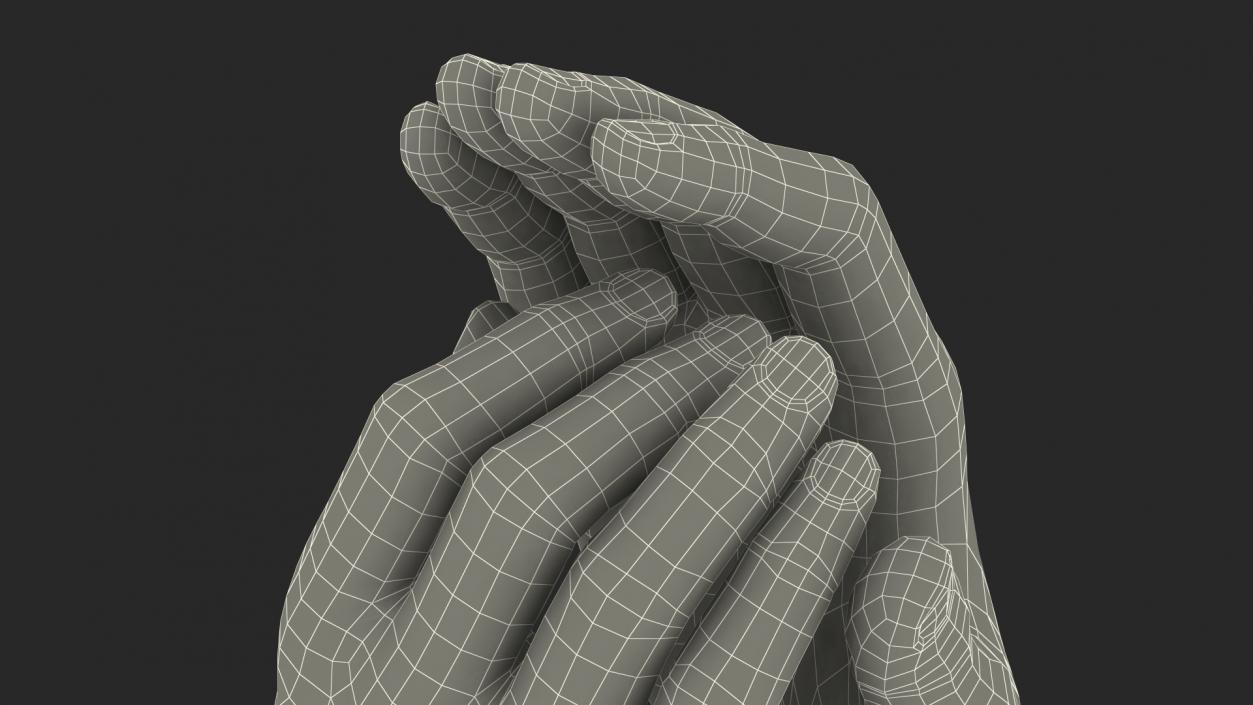 3D Hands Sculpture White