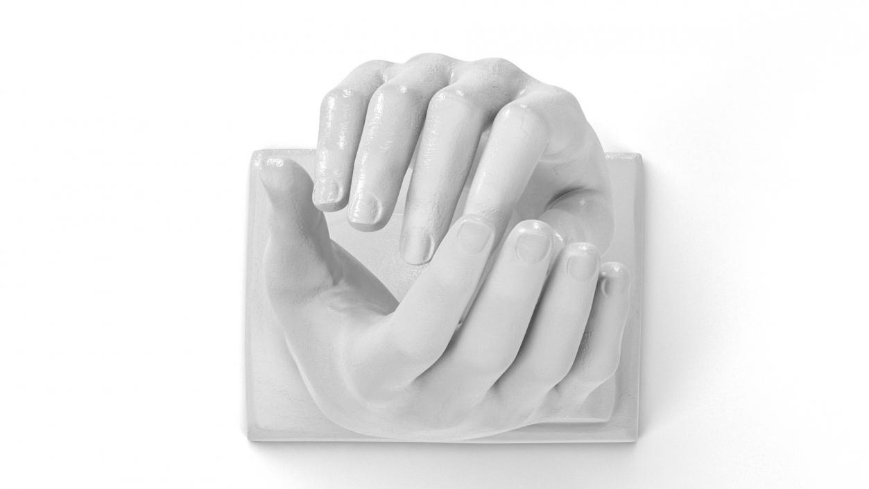 3D Hands Sculpture White