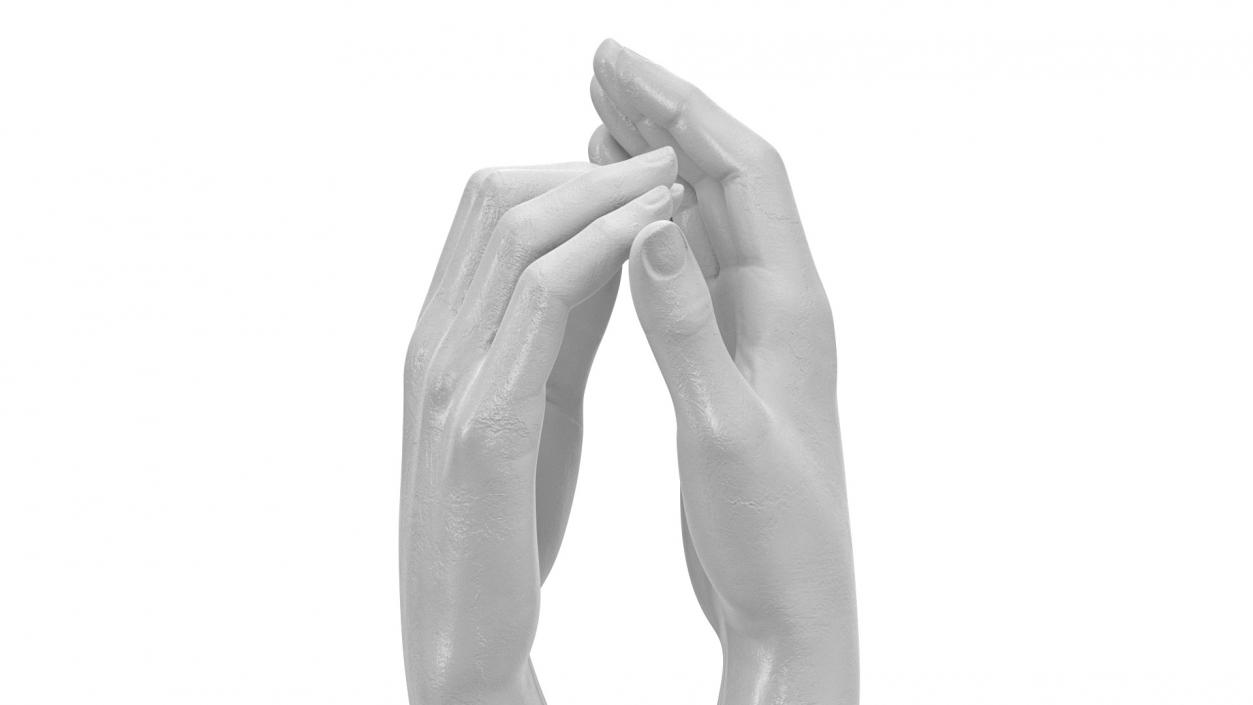 3D Hands Sculpture White