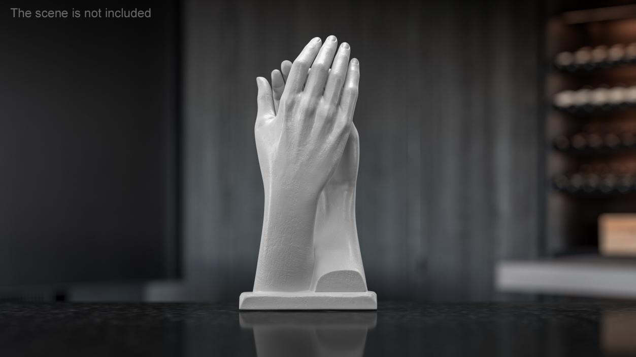 3D Hands Sculpture White