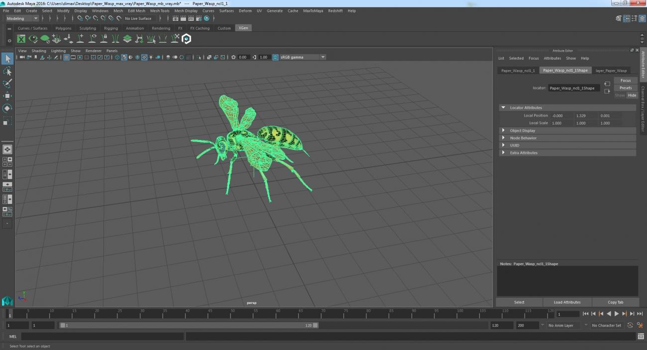 3D model Paper Wasp