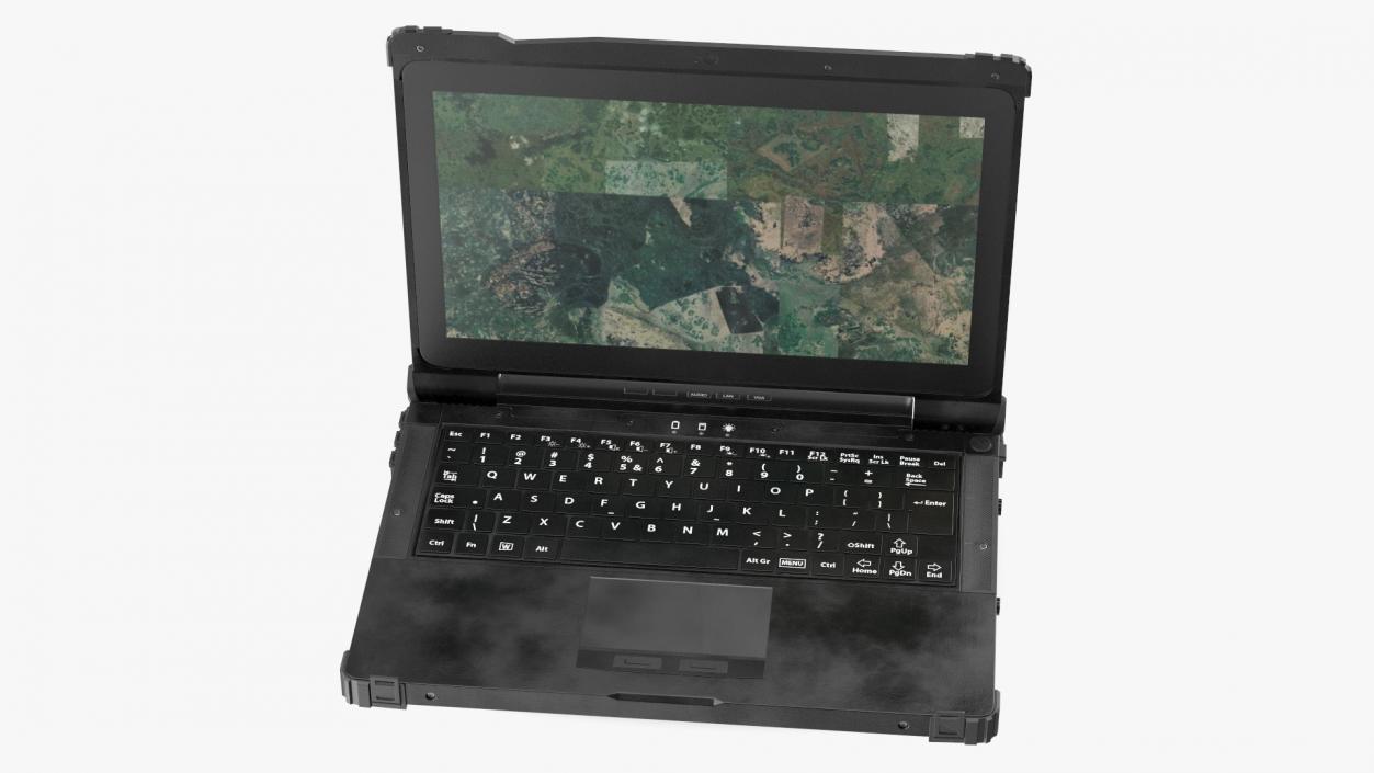 Shockproof Laptop Black Metal 3D model