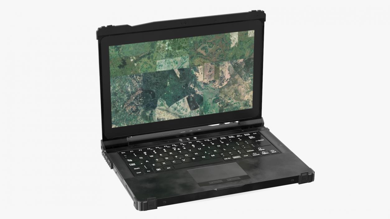 Shockproof Laptop Black Metal 3D model