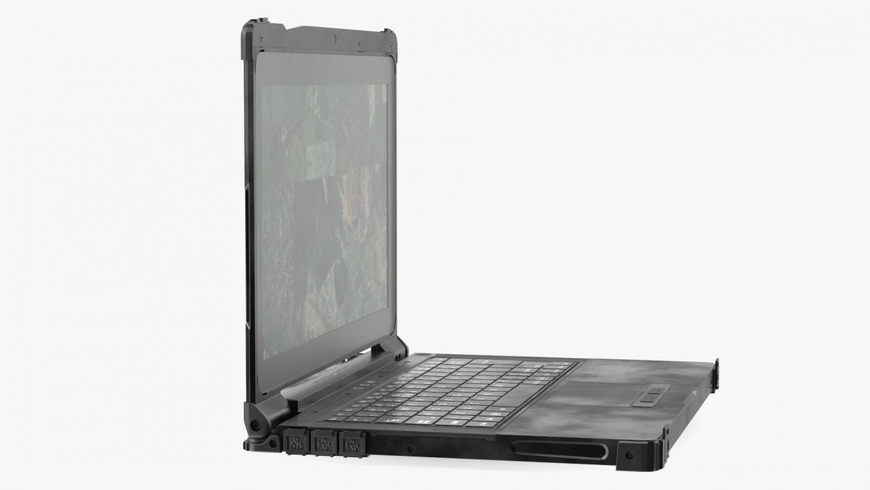 Shockproof Laptop Black Metal 3D model