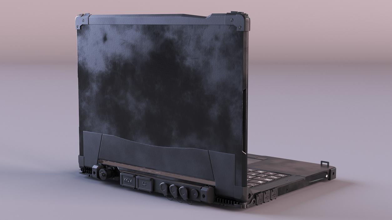 Shockproof Laptop Black Metal 3D model