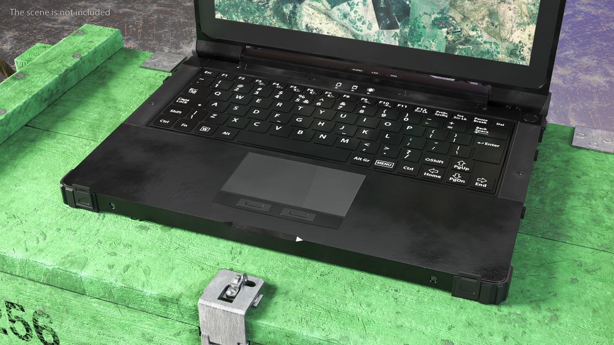 Shockproof Laptop Black Metal 3D model