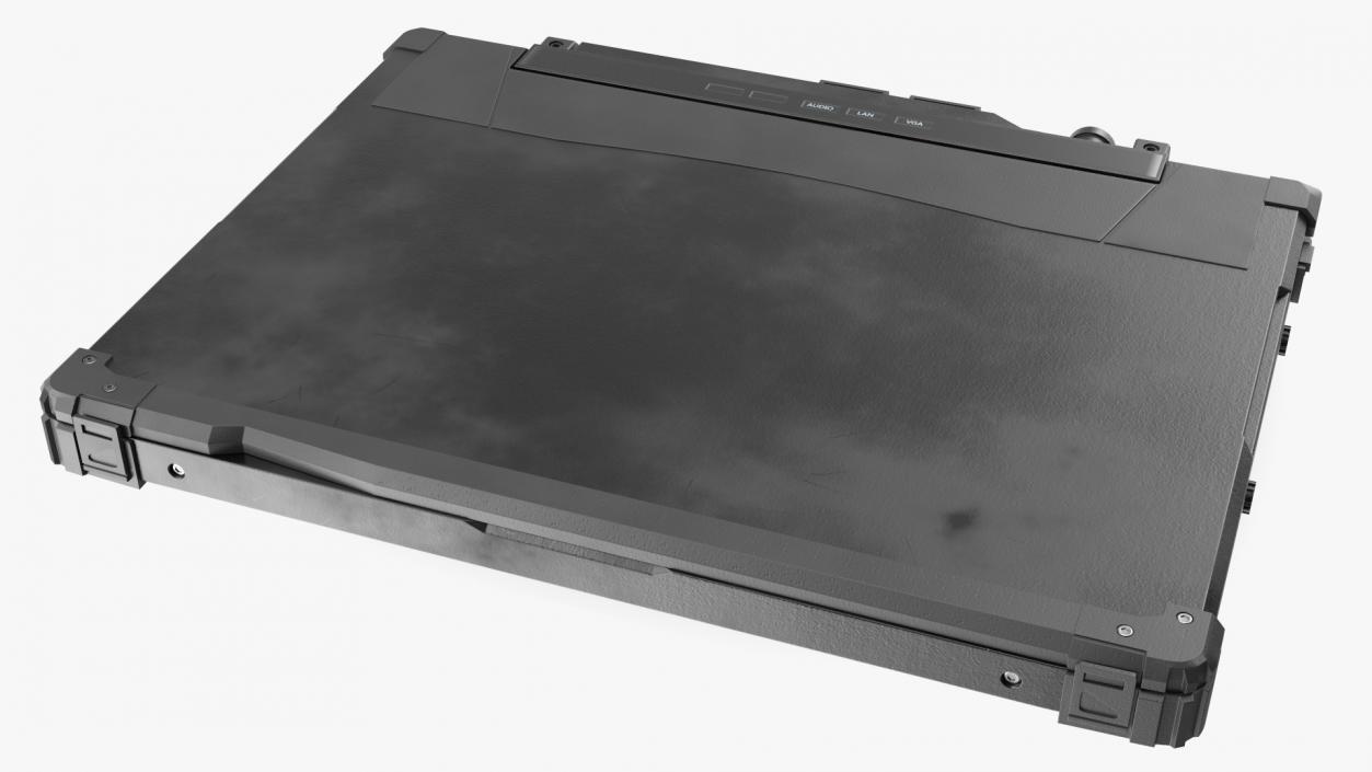 Shockproof Laptop Black Metal 3D model