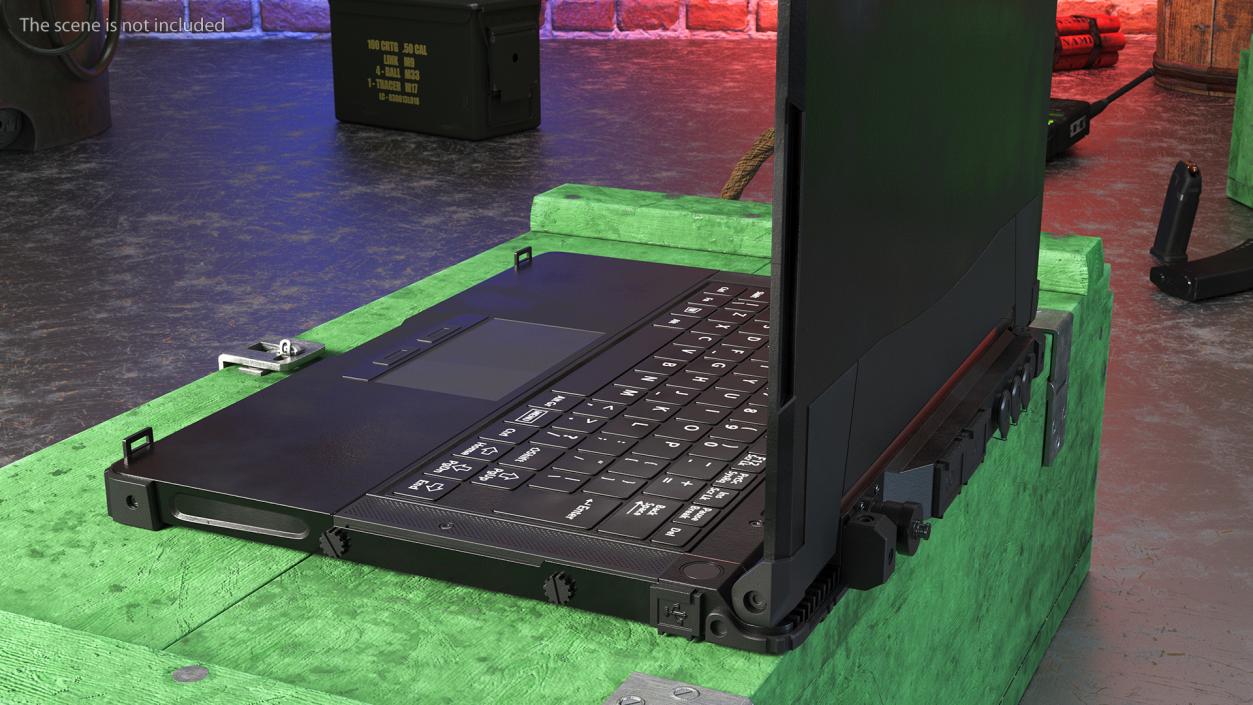 Shockproof Laptop Black Metal 3D model