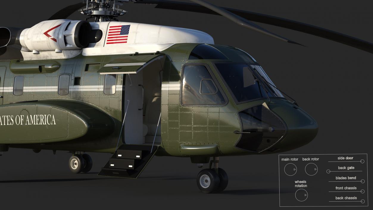 Sikorsky VH-92 Marine One Rigged 3D