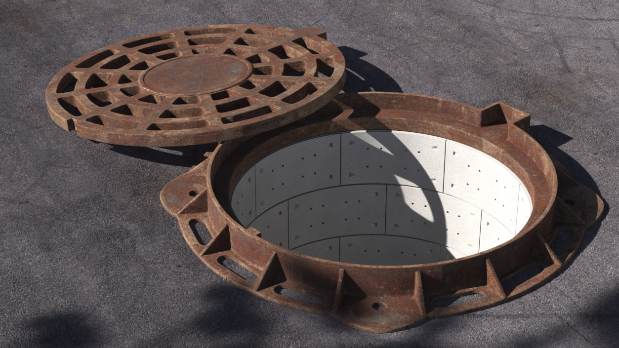 Rusty Stormwater Street Drain 3D model