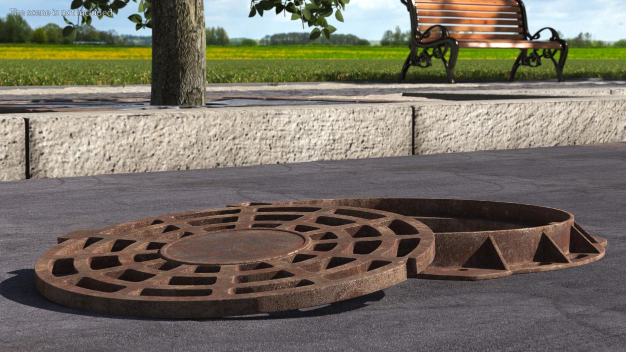 Rusty Stormwater Street Drain 3D model