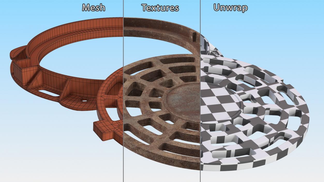 Rusty Stormwater Street Drain 3D model