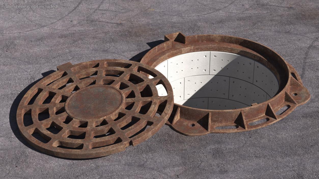 Rusty Stormwater Street Drain 3D model