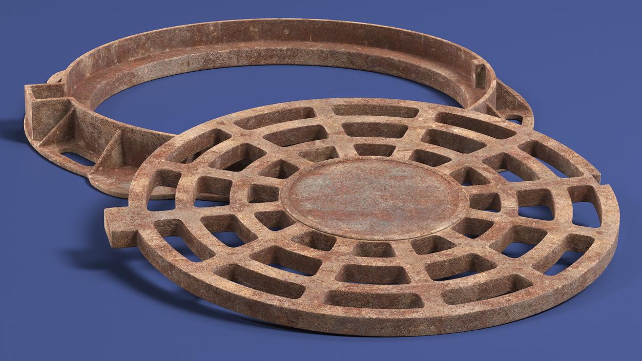 Rusty Stormwater Street Drain 3D model