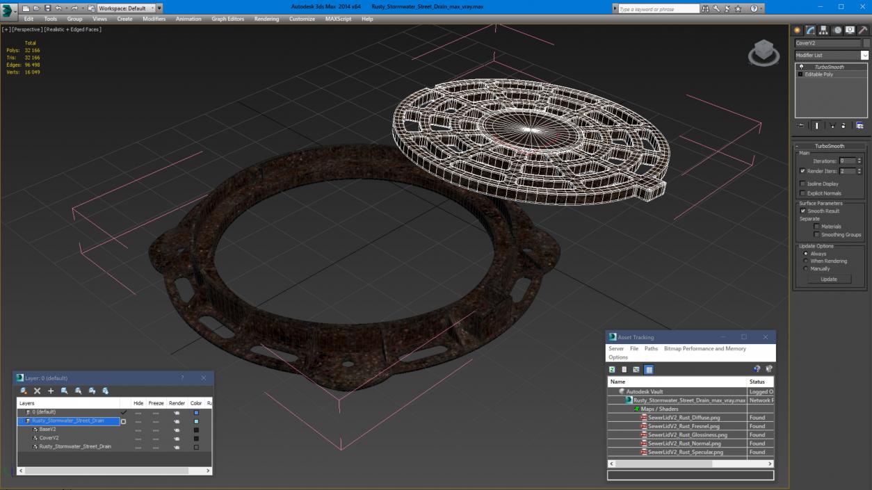 Rusty Stormwater Street Drain 3D model