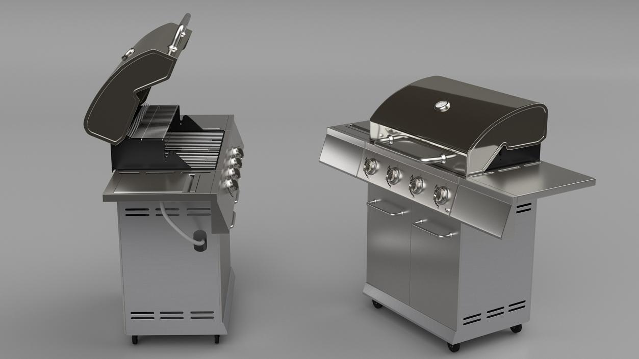 3D Stainless Steel Propane Gas Grill model