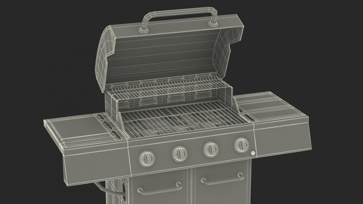 3D Stainless Steel Propane Gas Grill model