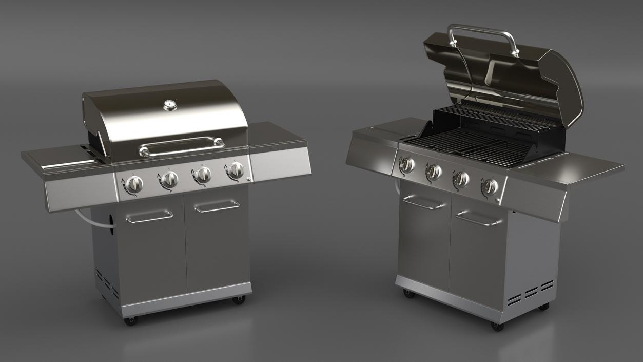 3D Stainless Steel Propane Gas Grill model