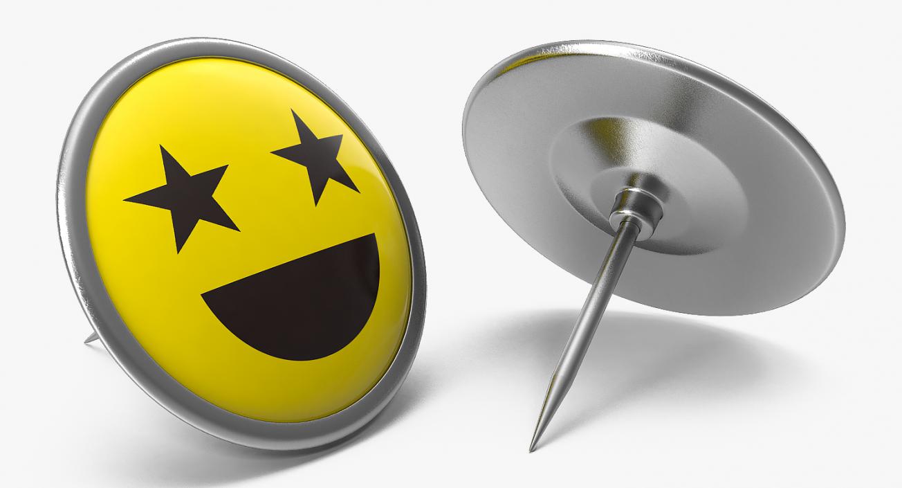 3D Round Smiley Faces Pins model