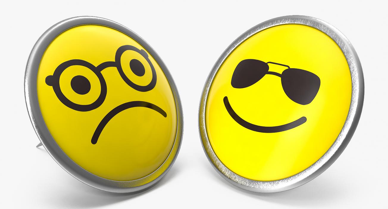 3D Round Smiley Faces Pins model