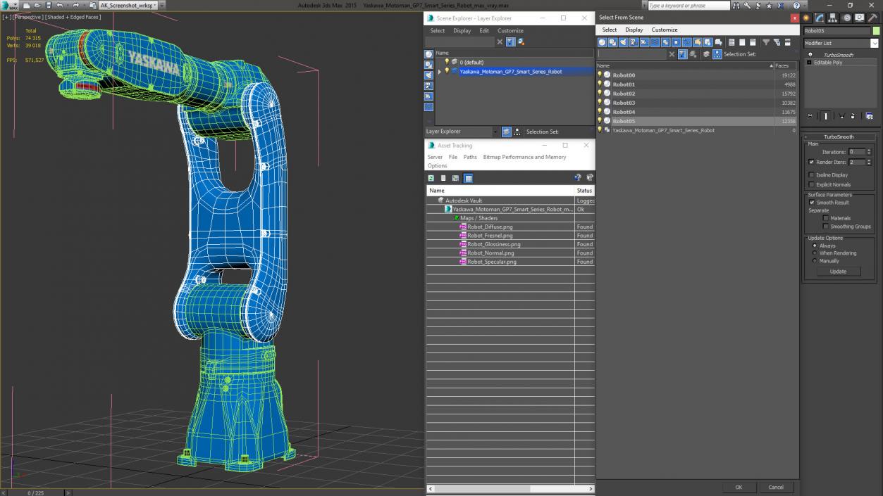 3D Yaskawa Motoman GP7 Smart Series Robot model