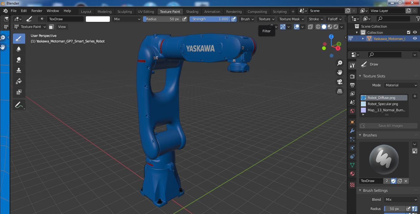 3D Yaskawa Motoman GP7 Smart Series Robot model