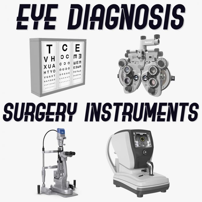 3D Eye Diagnosis and Surgery Instruments Collection model