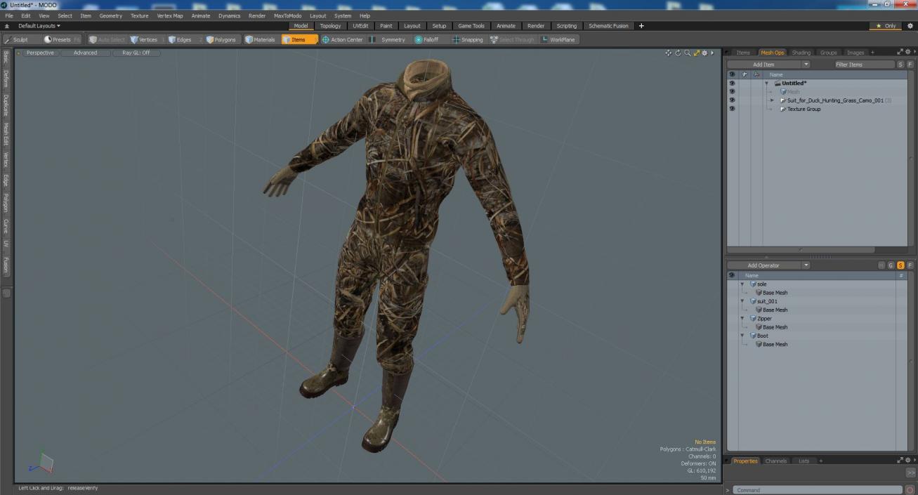 Suit for Duck Hunting Grass Camo 3D