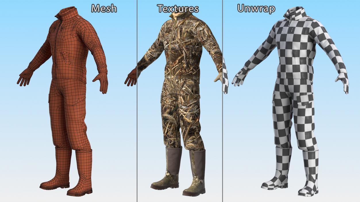 Suit for Duck Hunting Grass Camo 3D