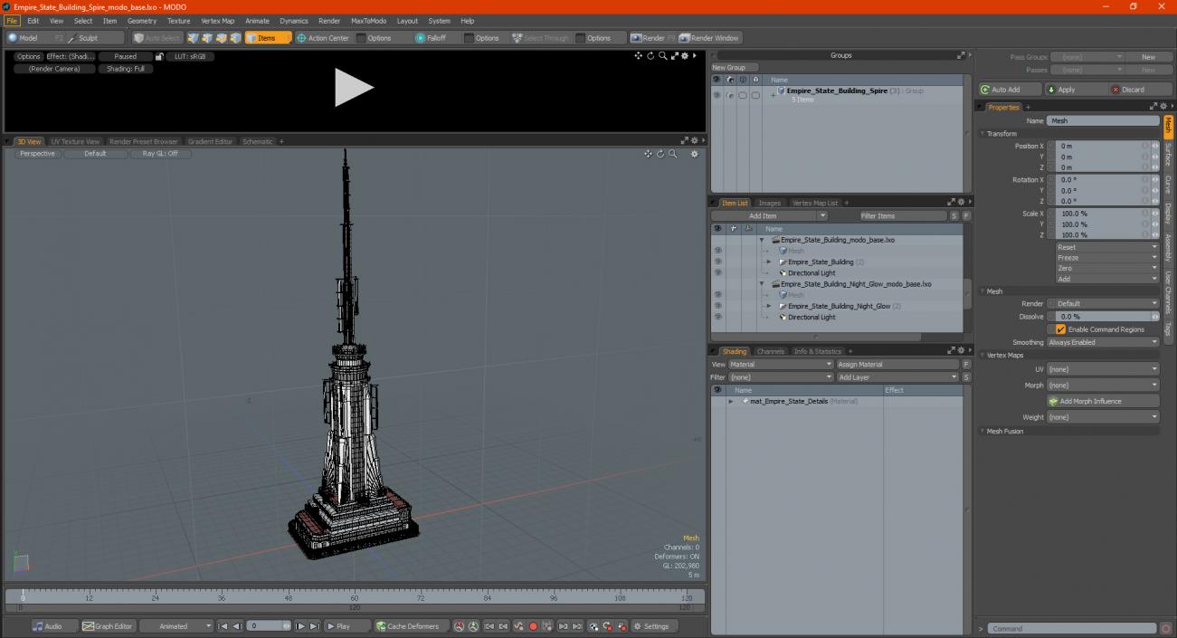 Empire State Building Spire 3D