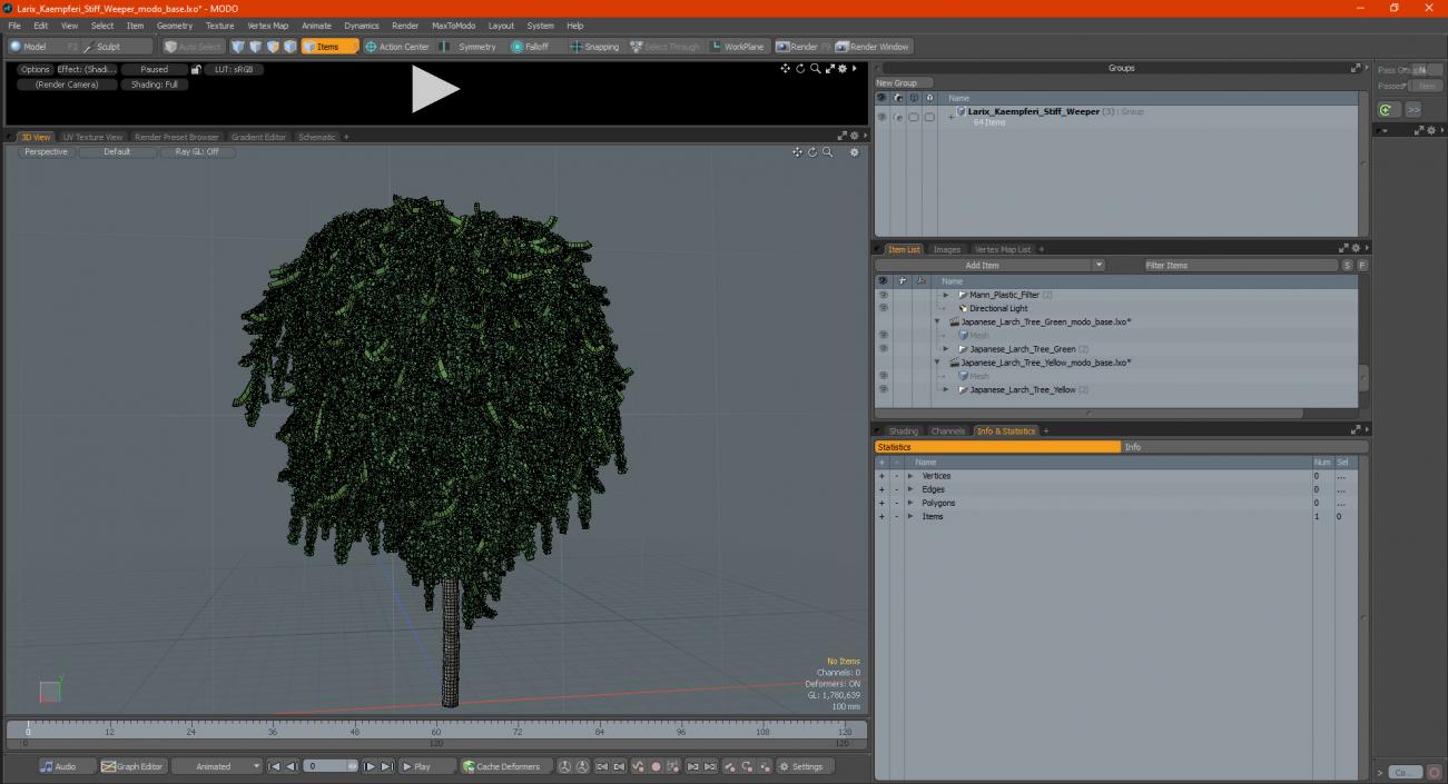 3D Larix Kaempferi Stiff Weeper model