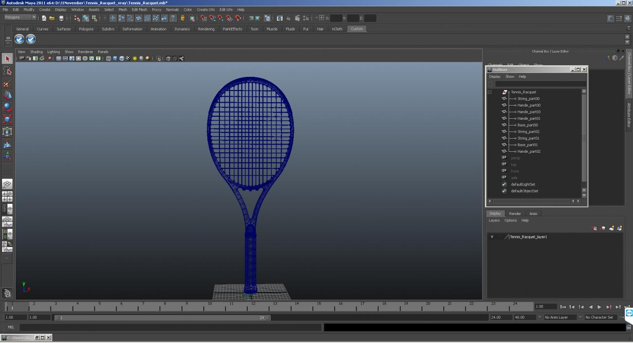 Tennis Racquet 3D model