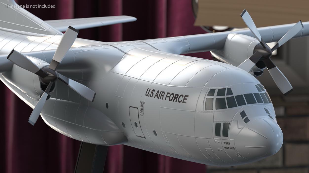 3D Hercules C130 Scale Model with Stand