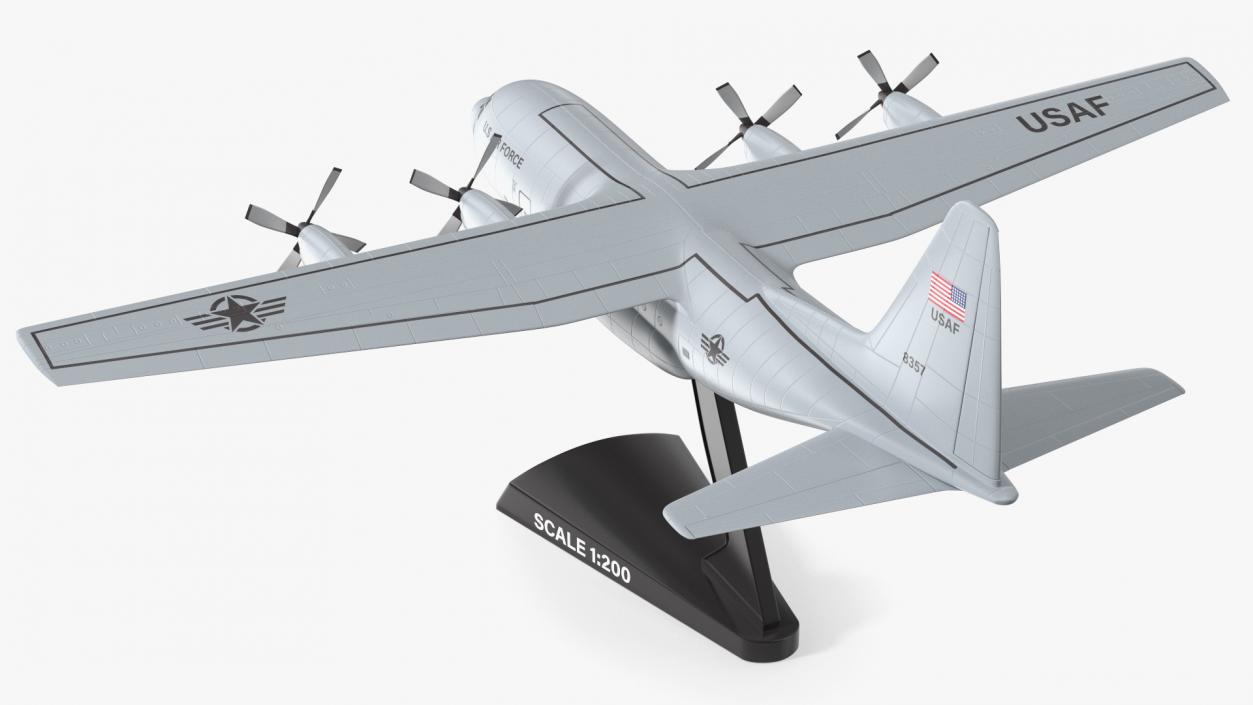 3D Hercules C130 Scale Model with Stand