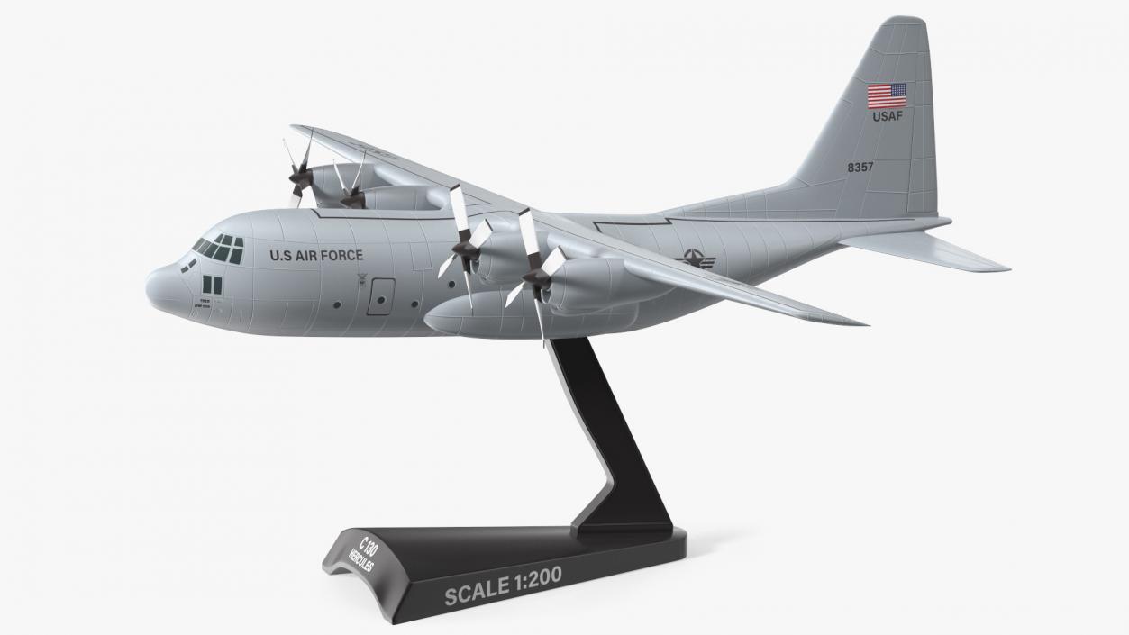 3D Hercules C130 Scale Model with Stand