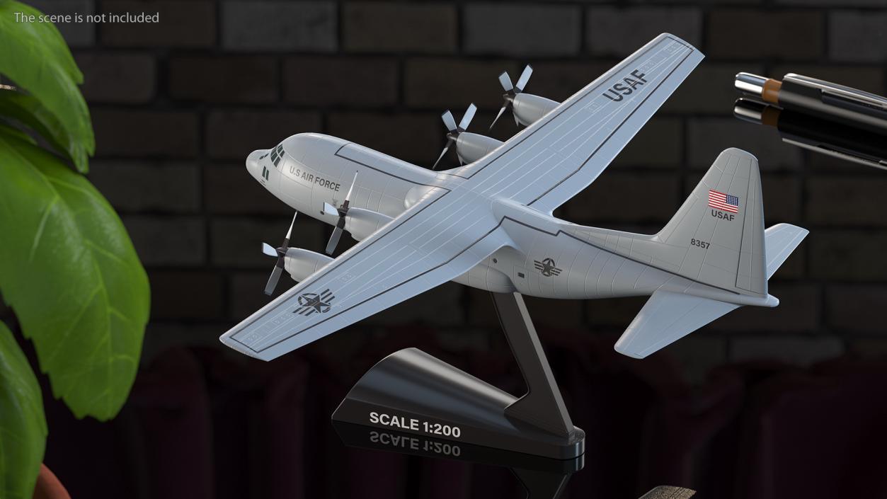 3D Hercules C130 Scale Model with Stand