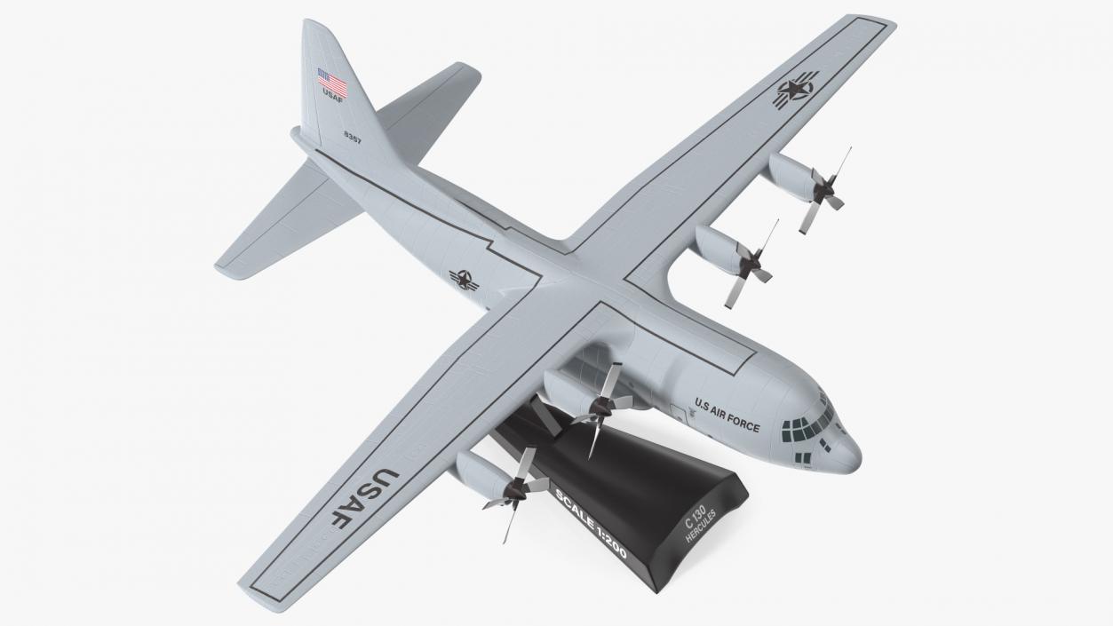 3D Hercules C130 Scale Model with Stand