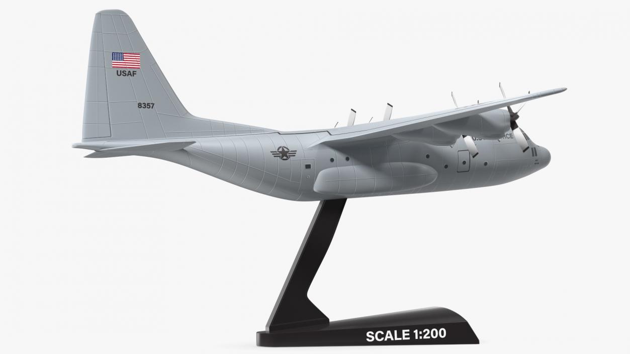 3D Hercules C130 Scale Model with Stand